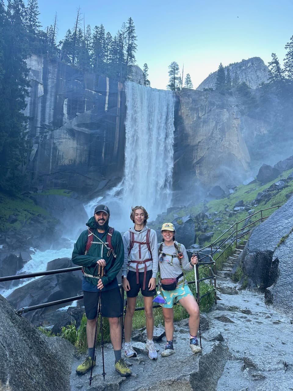Hiking up the Mist Trail in Yosemite National Park
