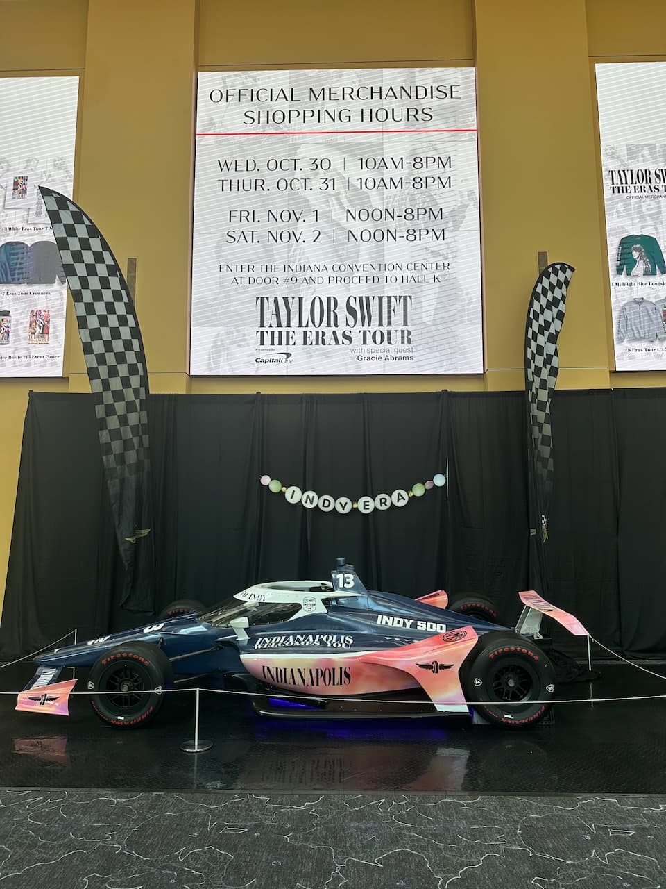 Yes, they even wrapped an Indy Car with Eras Tour graphics