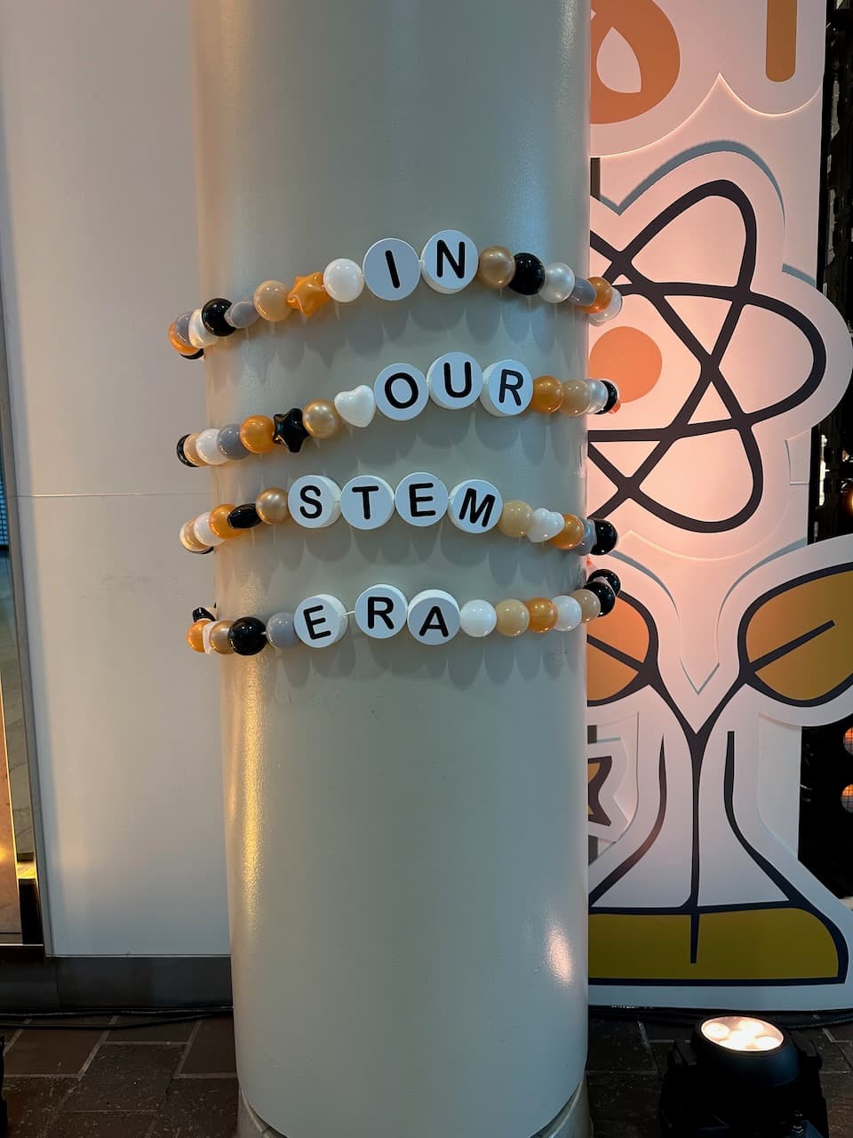 Purdue put on a women in STEM event where we got to make bracelets in binary code!