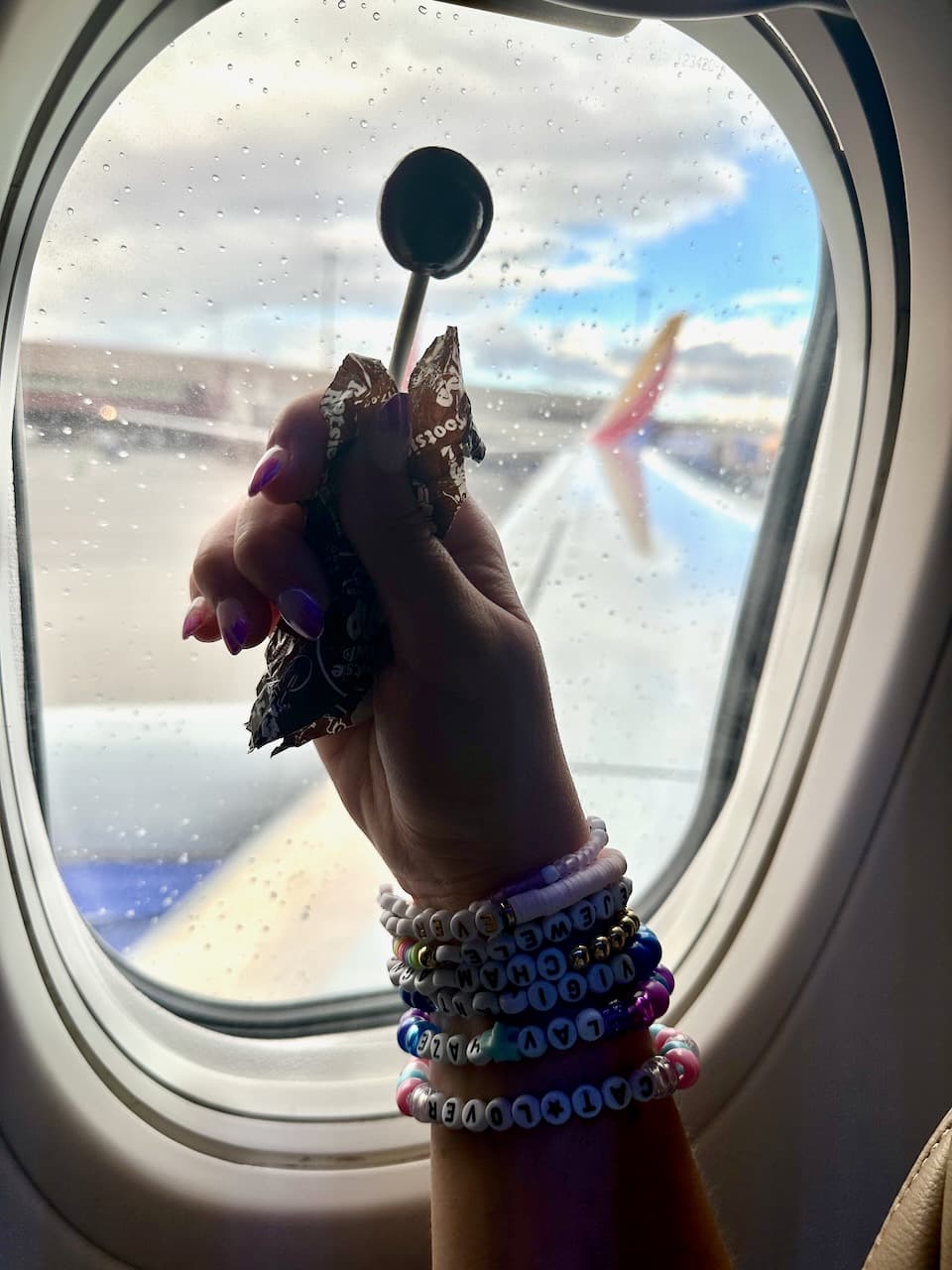Flying home with quite a collection of new friendship bracelets